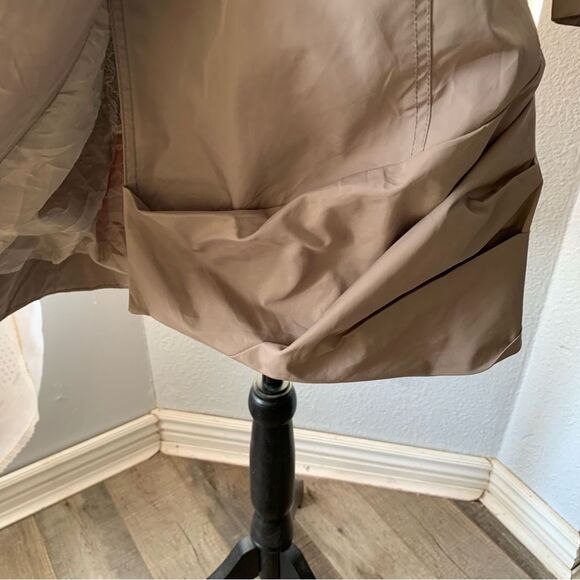 Re Verofonna Pleated Trench Coat Ruched Sleeve Size 38 Taupe Japanese designer - Picture 5 of 14